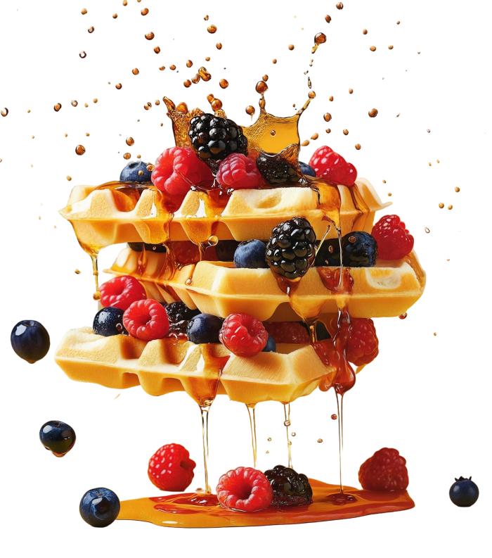 waffles con frutos rojos
